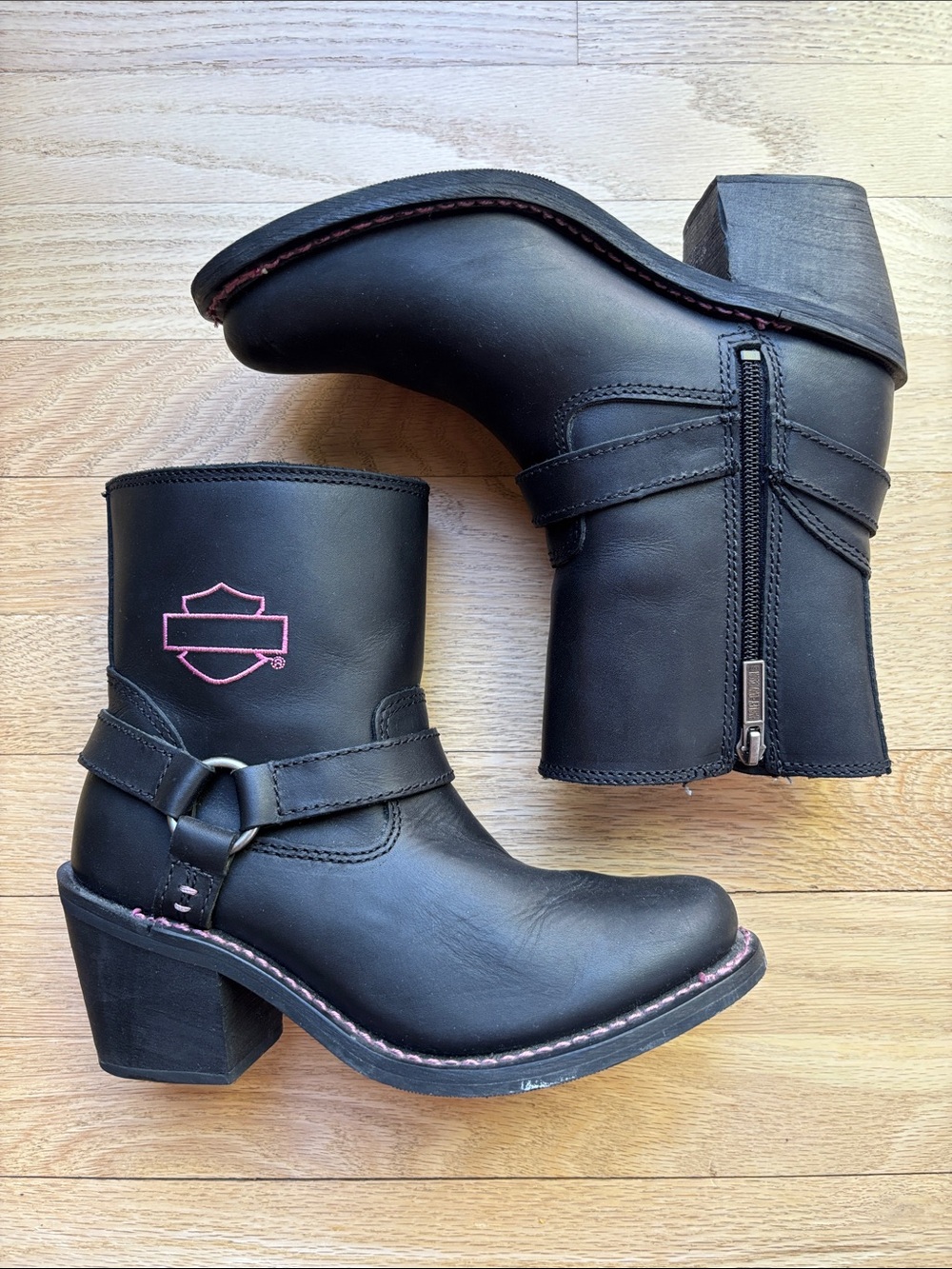 Harley-Davidson Women's Size 7 Christa Boot Black Leather Harness Motorcycle
